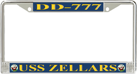 USS Zellars DD-777 License Plate Frame