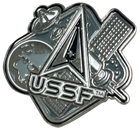 USSF Satellite with Logo Lapel Pin