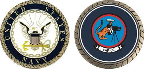 U.S. Navy VAP-62 Heavy Photographic Squadron Patch Challenge Coin