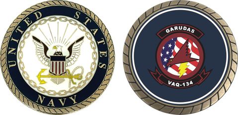 U.S. Navy VAQ-134 'Garudas' Patch Challenge Coin
