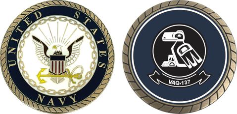 U.S. Navy VAQ-137 Electronic Attack Warfare Squadron Challenge Coin