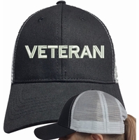 Veteran Text Only Ponytail Caps Thumbnail Illustration