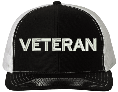 Veteran Text Only USA Mesh-Back Cap