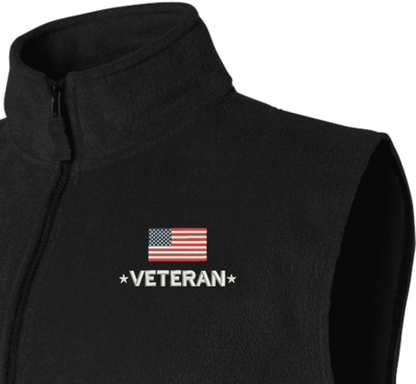 Veteran with Flag Fleece Vest