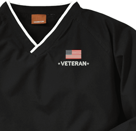 Veteran with Flag Harriton Windshirt