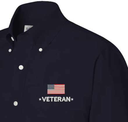 Veteran with Flag Oxford Shirt
