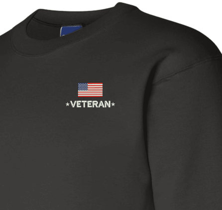 Veteran with Flag Sweatshirt