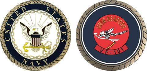 U.S. Navy VF-101 'Grim Reapers' Patch Challenge Coin