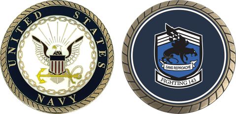 U.S. Navy VF-143 'Fighting 143 San Reproche' Patch Challenge Coin