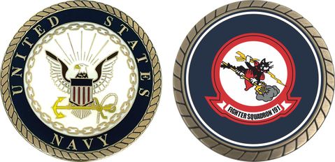U.S. Navy VF-191 'Satan's Kittens' Patch Challenge Coin