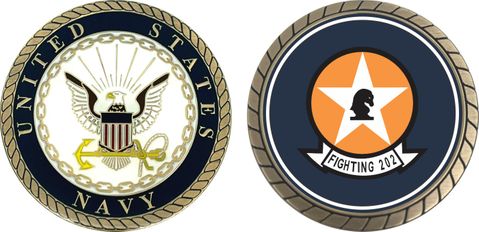U.S. Navy VF-202 'Fighting 202' Patch Challenge Coin