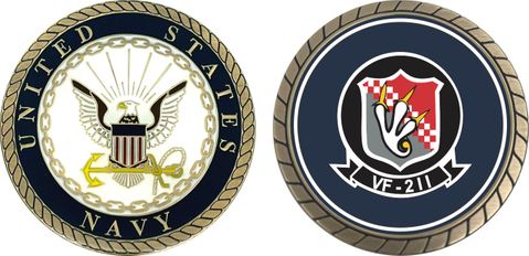 U.S. Navy VF-211 'Fighting Checkmates' Patch Challenge Coin