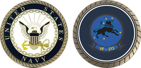 U.S. Navy VF-213 'Black Lions' Patch Challenge Coin