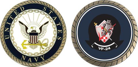 U.S. Navy VF-24 'Fighting Renegades' Patch Challenge Coin