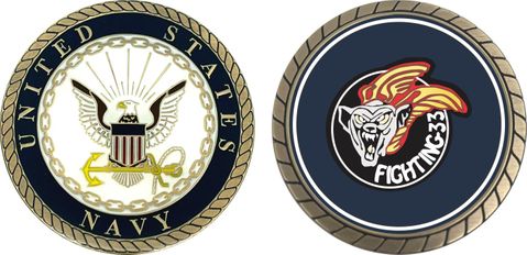 U.S. Navy VF-33 'Fighting 33' Patch Challenge Coin