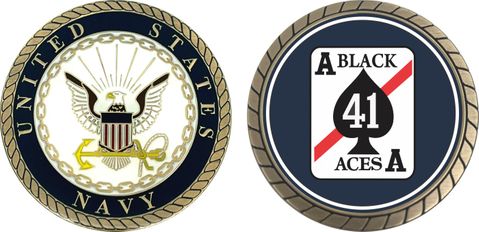 U.S. Navy VF-41 'Black Aces' Patch Challenge Coin
