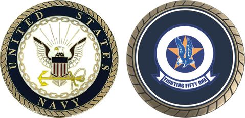 U.S. Navy VF-51 'Screaming Eagles' Patch Challenge Coin