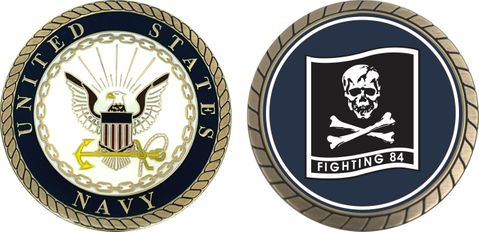 U.S. Navy VF-84 'Fighting 84' Patch Challenge Coin