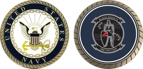 U.S. Navy VF154 'Black Knights' Patch Challenge Coin