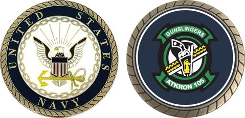 U.S. Navy VFA-105 ATKRON-105 'Gunslingers' Patch Challenge Coin
