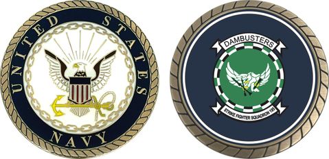 U.S. Navy VFA-195 'Dambusters' Patch Challenge Coin