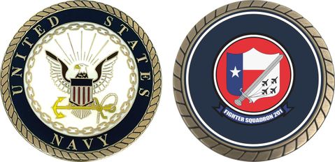 U.S. Navy VFA-201 'Fighting 201' Patch Challenge Coin
