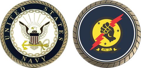U.S. Navy VFA-25 'Fist of the Fleet' Patch Challenge Coin