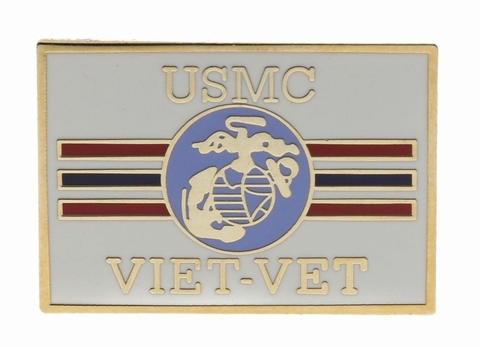 USMC Viet-Vet Blood Stripe Blue 1-Inch Hat Pin