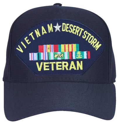 Vietnam and Operation Desert Storm Veteran with Ribbons Ball Cap