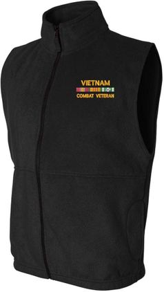 Vietnam Combat Veteran Black Fleece Vest 3X-Large