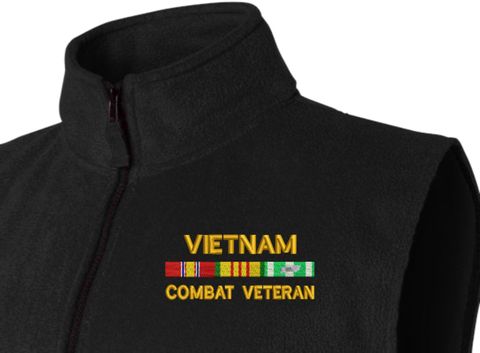 Vietnam Combat Veteran Full-Zip Fleece Vest