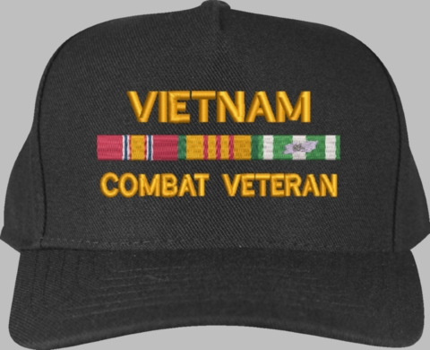 Vietnam Combat Veteran War Conflict Ribbon Cap