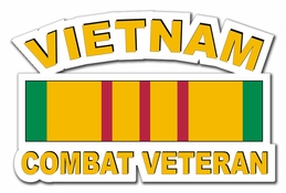 Vietnam Combat Veteran with Ribbon  Decal