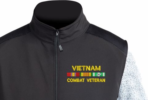 Vietnam Combat Veteran with Service Ribbons Thermal Windstop Vest