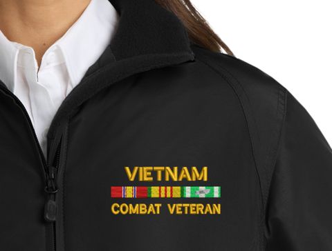 Vietnam Combat Veteran with Service Ribbons Women's 3-Season Jacket