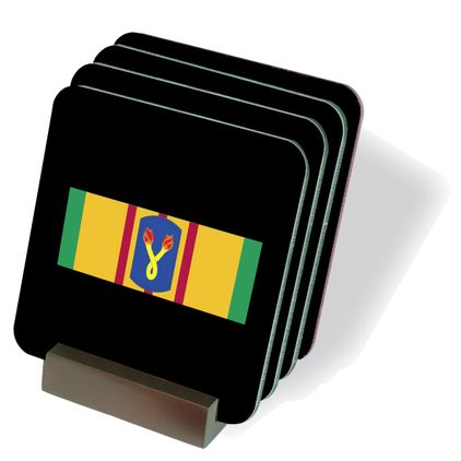 Vietnam Ribbon with 196th Infantry Brigade Coasters - Set of 4