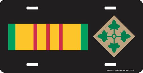 Vietnam Ribbon with 4th Infantry License Plate