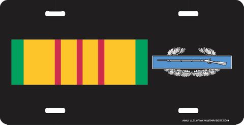 Vietnam Service Ribbon With ( CIB ) Combat Infantry Badge License Plate