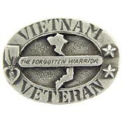 Vietnam Veteran 1" Lapel Pin Pewter