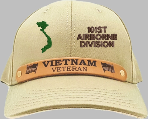 101st Airborne Division Vietnam Veteran Leather Strap Cap
