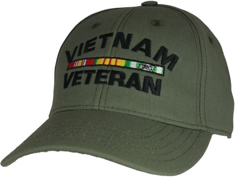 Vietnam Veteran Made in the USA - OD Green Ball Cap