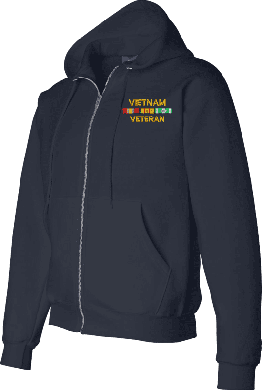 Vietnam Veteran with Ribbon Stack Full-Zip Hoodie