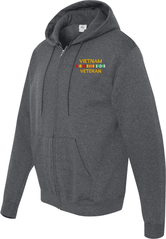 Vietnam Veteran with Ribbon Stack Full-Zip Hoodie