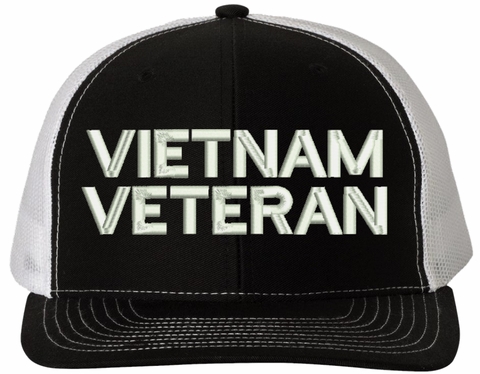 Vietnam Veteran Text Only USA Mesh-Back Cap