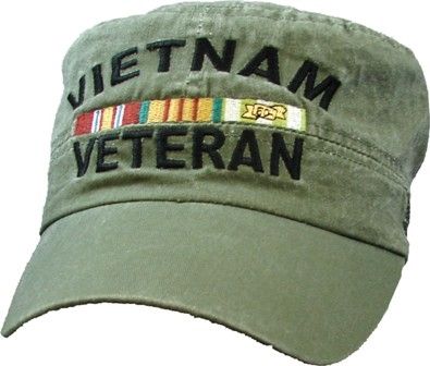 Vietnam Veteran with Ribbons O.D. cap