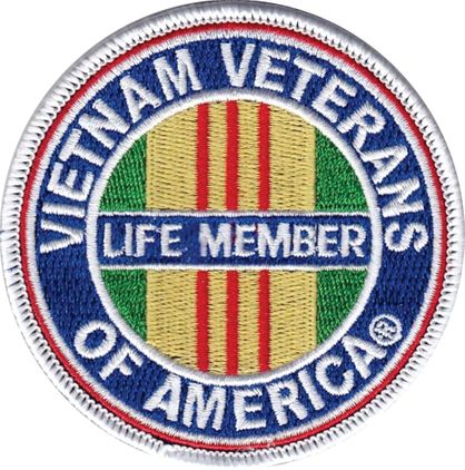 Vietnam Veterans of America VVA Life Member Patch 3"