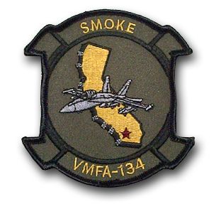 VMFA-134 "SMOKE" SUBDUED (HOOK & LOOP BACKED) 4" MILITARY PATCH