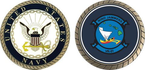 U.S. Navy VR-51 'Wind Jammers' Patch Challenge Coin