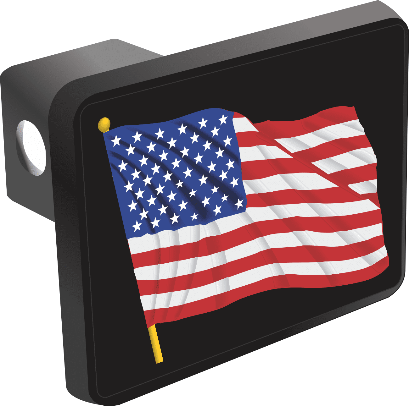 Waving American Flag Hitch Cover