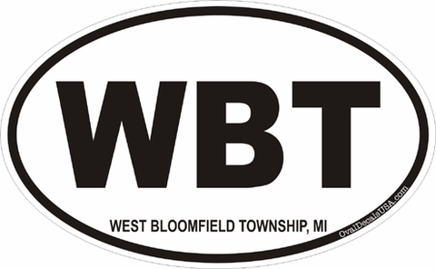 West Bloomfield Township Michigan Oval Decal